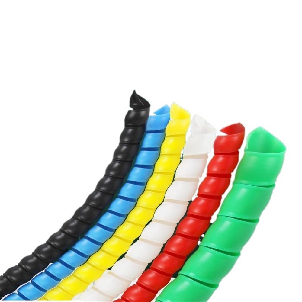 Spiral Protector 1 Meter Wire Tube Wrap Spiral Winding Colorful Pipe Cover Protector Line Protection Spiral Wrap Cable Wire Cable Organizer Sleeve Wraps Cable(ID 8mm Blue)