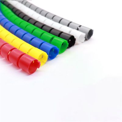 ELLANA Spiral Protector 1 Meter 10 Meters Line Cable Pipe Organizer 35mm Spiral Wrap Winding Protection Wire Protector Cover Tube Wraps Cable(Black 35mm,1 Meter)