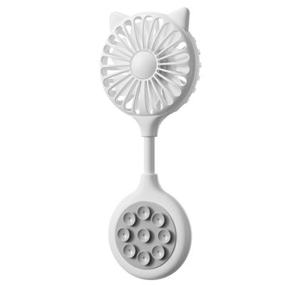 FUFUYING Creative Suction Cup Install Small Fan Lazy Outdoor Home USB Rechargeable Desktop Mini Portable Small Fan for Gift,White