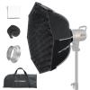 24''/60CM Folding Quick Set-up Octagon Softbox with Bowens Mount,Honeycomb Grid,Diffuser and Carrying Bag for Studio Photo Flash Speedlight,Video Light,Compatible with Camera Flash Lights view 1