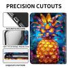 AIRWEE Case for Amazon Kindle Fire 7 Case 2019/2017 Release 9th/7th Generation, PU Leather Adjustable Stand Shockproof Smart Cover with Auto Wake/Sleep Kindle Fire 7 Case, Pineapple view 2