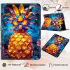 AIRWEE Case for Amazon Kindle Fire 7 Case 2019/2017 Release 9th/7th Generation, PU Leather Adjustable Stand Shockproof Smart Cover with Auto Wake/Sleep Kindle Fire 7 Case, Pineapple view 3