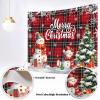 Mocsicka Merry Christmas Backdrop Xmas Red and Black Buffalo Plaid Party Decorations for New Year Holiday Party Supplies for Family Photoraphy Background (Christmas, 8x6ft(96"x72")) view 4