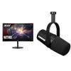Acer 27" 1500R Curved 240Hz 1ms Gaming Monitor and Shure MV7X XLR Podcast Microphone with Voice Isolation Technology view 1