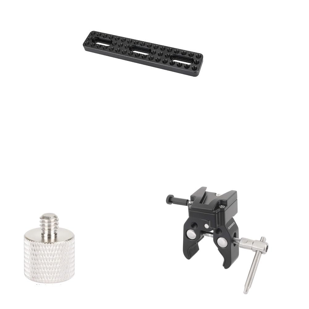 CAMVATE Camera Long Cheese Plate + Super Crab Clamp V-Lock Mount + 1/4" Male to 3/8" Female