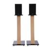 EXIMUS One Pair Fixed Height Universal Speaker Floor Stands with Real Wood - Oak - 290 Series view 2