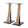 EXIMUS One Pair Fixed Height Universal Speaker Floor Stands with Real Wood - Oak - 290 Series view 3