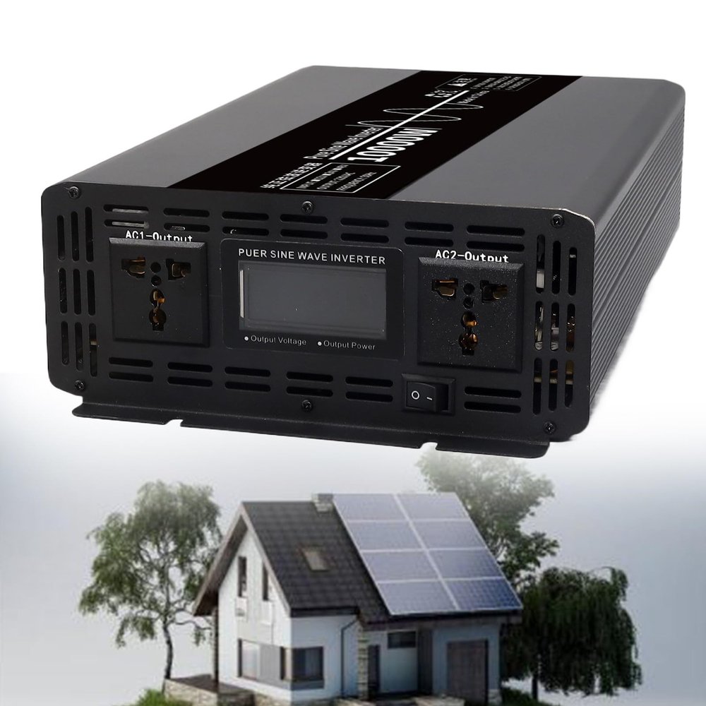 Lakenbroade 10000W Mains Priority Circuit 12v DC to 220v AC Car Converter Power Inverter with Dual Voltage Display Suitable for Vehicles 315 Electric Welding Machine 3.5P Air Conditioner,12V