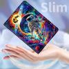 AIRWEE PU Leather Case for Amazon Kindle Fire 7 (2019/2017) 9th/7th Generation - Adjustable Stand, Shockproof Smart Cover With Auto Wake/Sleep, Space Men Colorful view 4