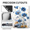 Amazon Kindle Fire 7 Case 2019/2017 Release 9th/7th Generation, PU Leather Adjustable Stand Shockproof Smart Cover with Auto Wake/Sleep, Blue Wildflower view 2