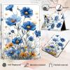 Amazon Kindle Fire 7 Case 2019/2017 Release 9th/7th Generation, PU Leather Adjustable Stand Shockproof Smart Cover with Auto Wake/Sleep, Blue Wildflower view 3
