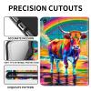 Amazon Kindle Fire 7 Case 2019/2017 Release 9th/7th Generation, PU Leather Adjustable Stand Shockproof Smart Cover with Auto Wake/Sleep, Rainbow Cow view 2