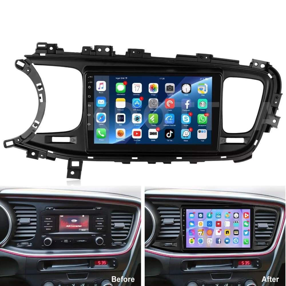 9 Inch Android 13 Car Stereo for Kia Optima 2011-2015 Touch Screen Car Radio GPS Navigation Multimedia MP5 Player Support AHD Camera Carplay/Android Auto 2GB+32GB (for 32G)