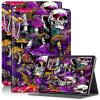 Amazon Kindle Fire 7 Case - 2019/2017 Release 9th/7th Generation, PU Leather Adjustable Stand Shockproof Smart Cover with Auto Wake/Sleep, Purple Mushroom Skull view 1