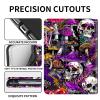 Amazon Kindle Fire 7 Case - 2019/2017 Release 9th/7th Generation, PU Leather Adjustable Stand Shockproof Smart Cover with Auto Wake/Sleep, Purple Mushroom Skull view 2
