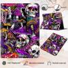 Amazon Kindle Fire 7 Case - 2019/2017 Release 9th/7th Generation, PU Leather Adjustable Stand Shockproof Smart Cover with Auto Wake/Sleep, Purple Mushroom Skull view 3
