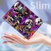 Amazon Kindle Fire 7 Case - 2019/2017 Release 9th/7th Generation, PU Leather Adjustable Stand Shockproof Smart Cover with Auto Wake/Sleep, Purple Mushroom Skull view 4