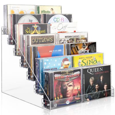 Vowcarol 7-Tier CD Storage Organizer, Dvd Case Holder Organizer CD Holder for 56 CD Jewel Cases