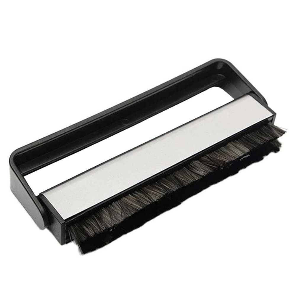 Lizusidtsy Anti-Static Vinyl Record Cleaner Brush, Cleaning Brush for Vinyl/LP Records and Speakers, black&silver, 500261592