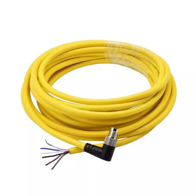 Eonvic Power IO Cable Right Angle M8 5 Pin Male High Flexiable Industrial Camera Cable CCB-M8IO for Cognex in Sight Micro 2000 (Right Angle, 5M)