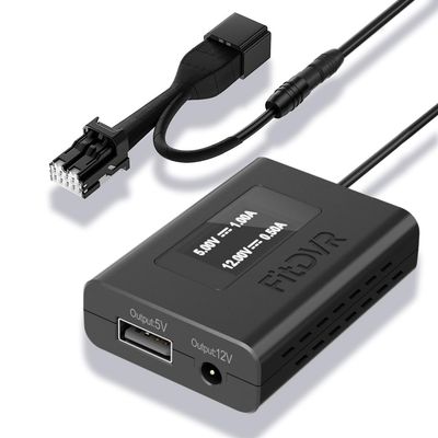 FitDVR Dash Camera Power Adapter (10-Pin) for Subaru Nissan Mazda Infiniti, Connects to Auto Dimming Mirror, Built-in USB Power Source, LED Display, Easy to Install, 5V 12V Output, D3-033