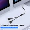Lizusidtsy RJ45 1 Male to 2 Female Ethernet Splitter Cable for Super Cat5, Cat6, Cat7 LAN Ethernet Network Extension Cable Adapter, black, 502596 view 3