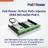 PoE Texas 16 Multi Port IEEE 802.3at PoE+ Injector - Get Full PoE+ On Every Port - Total 700 Watt Power - 10/100/1000 Gigabit Data - Active PoE+ Injector for WiFi Access Points, PTZ Cameras, IP Phones view 2