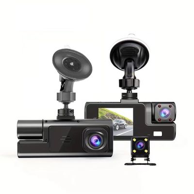 XRC TECH 3 Lens WiFi Dash Cam for Cars 2 Inch Car DVR with Rear View Camera for Vehicle1080P Front Inside and Rear Camera Night Vision Loop Recording Video Recorder, black