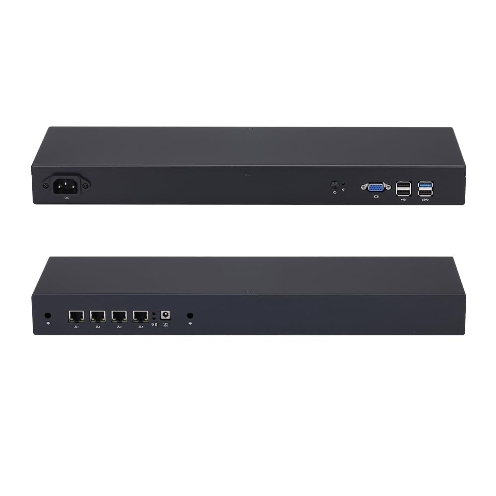 Qotom Firewall Appliance Q195G4 1U Rack Bay Trail N3540, Up to 2.66GHz 7.5W (Barebone WiFi) -4X Gigabit LAN,Win10,Untangle,Centos 24/7