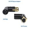 Nuhikap 6PCS Audio Adapter Plug Adjustable Male to Female Right Angle XLR Adapter 3Pin Black (XLR 90 Degree Adapter) view 2