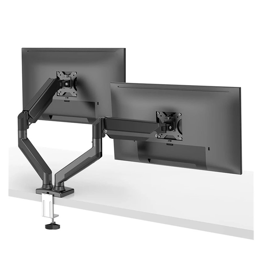 JFUDJKLI Desktop Gas Spring Dual Monitor Stand Arm for 13"-32" Screen Monitor Support Gas Pressure Mount Bracket, 2-9kg per VESA Load