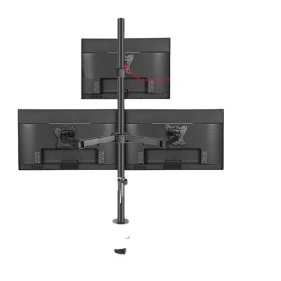 JFUDJKLI T902-K3 Desk Clamp Full Motion 360 Degree Dual Monitor Stand 10"-27" Clamp Base Monitor Mount Arm Load 10kg PC Stand(T902-M3 Grommet Base)