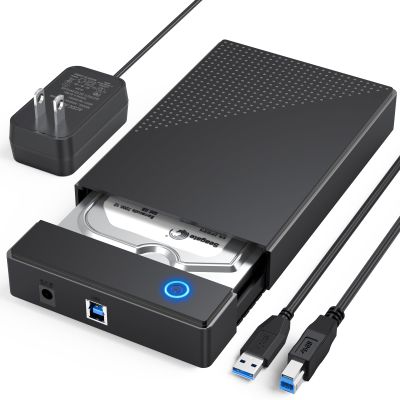 3.5 Hard Drive Enclosure, USB 3.0 Internal/External Hard Drive Case for 3.5/2.5 inch SATA HDD Up to 20TB Data Recovery Kit Support UASP with 12V 24W Power Adapter