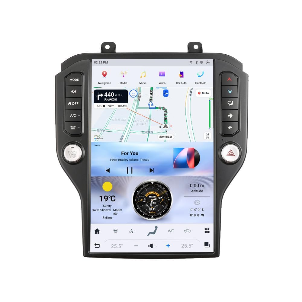 8+128GB 14.4" Tesla Screen Android 11.0 AutoRadio for Ford Mustang GT 2015-2020 Car Radio GPS Navigation Multimedia Player Stereo Unit (SYNC3, 8-128GB)