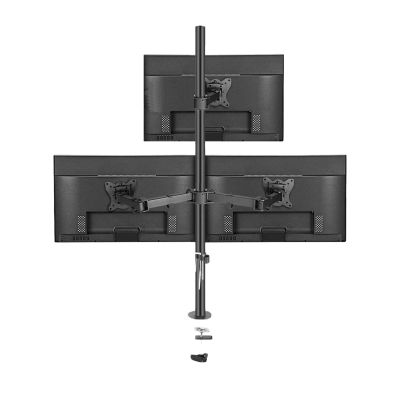 T902-K3 Desk Clamp Full Motion 360 Degree Dual Monitor Stand 10"-27" Clamp Base Monitor Mount Arm Load 10kg PC Stand(T902-K3 Grommet Base)