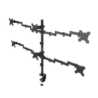 AVXANKTG Desktop Clamping Full Motion 360 Degree 3-4-6 Monitor Stand 10"-27" LCD LED Monitor mounting arm 9.9kg Load Capacity per Head(6 Monitor Holder)