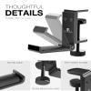 APPHOME Foldable Headphone Stand Hanger Holder, Space-Saving Aluminum Soundbar Stand(Black-2PC & Pink-1PC) view 4