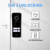 ANJIELO SMART Wired & Wireless Video Intercom System, 2 Units 10 Inch Touch Monitor, Wireless WiFi Video Doorbell, 3 in 1 Unlock, Dual Way Audio, Black and White view 3