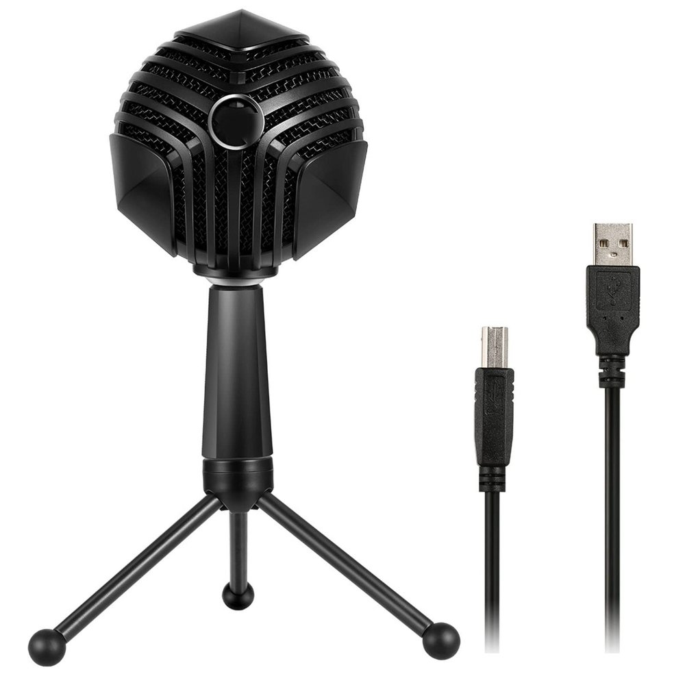 USB Computer Microphone PC Mic Microphone for Computer with Mute Pattern Function Noise-Canceling Microphone