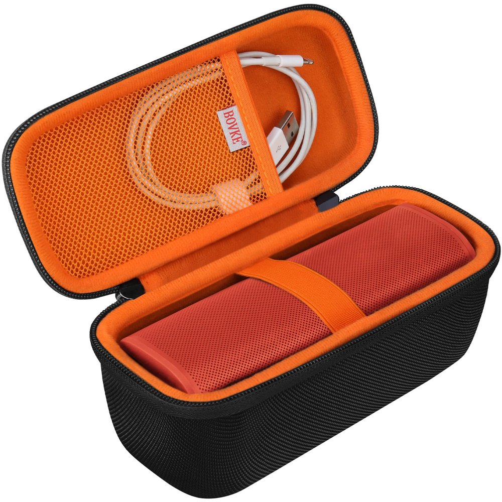 BOVKE Carrying Case Compatible with Sonos Roam 2 Portable Waterproof Bluetooth Wireless Speaker, Roam 2 Bluetooth Speaker Holder with Mesh Pocket for Charging Cables Accessories, Black