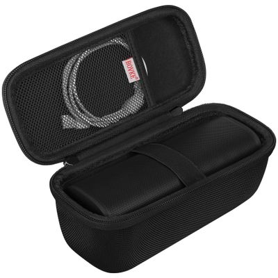 BOVKE Carrying Case Compatible with Sonos Roam 2 Portable Waterproof Bluetooth Wireless Speaker, Roam 2 Bluetooth Speaker Holder with Mesh Pocket for Charging Cables Accessories, Black+Black