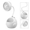 CHEOTIME USB Desk Fan, Cartoon Dinosaur Quiet Rechargeable Multifunctional Portable Pen Holder Desktop Fan Personal Cooling Fan for Home Office(white) view 3