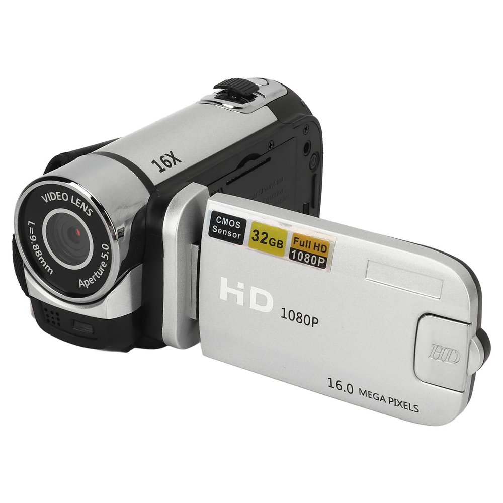 16MP Digital Camera, 1080P Video Resolution, 16X Digital Zoom, 2.4 Inch Rotatable Screen, Fill Light, Selfies, Loop Recording, with USB Port, Suitable for Baby Growth Recording