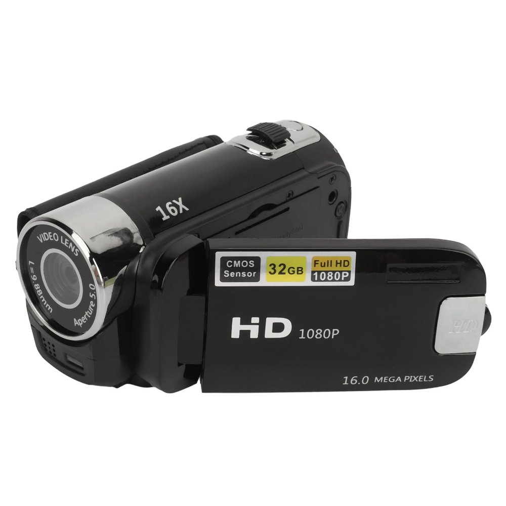 16MP Digital Camera, 1080P Video Resolution, 16X Digital Zoom, 2.4 Inch Rotatable Screen, Fill Light, Selfies, Loop Recording, with USB Port, Suitable for Baby Growth Recording