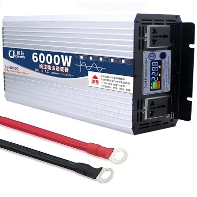5000W 6000W 7000W 8000W Pure Sine Wave Inverter 12v 24v 48v 60v DC to AC 110v/220v Converter with LCD Display USB Charge Port Outlets for Car RV Boat Road Travel Emergency Tools,5000W-12Vto110V (