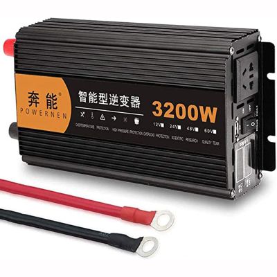 3000W (Peak 6000W) Pure Sine Wave Inverter DC 12V 24V to AC 220 50HZ Solor Inverter for Home Use 8000W 12000W 15000W Suitable for Cars,Caravans,Boats,Camping,Travel,24V-6000W (12V 3200W)