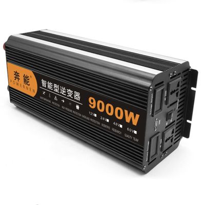 3000W (Peak 6000W) Pure Sine Wave Inverter DC 12V 24V to AC 220 50HZ Solor Inverter for Home Use 8000W 12000W 15000W Suitable for Cars,Caravans,Boats,Camping,Travel,24V-6000W (12V 9000W)