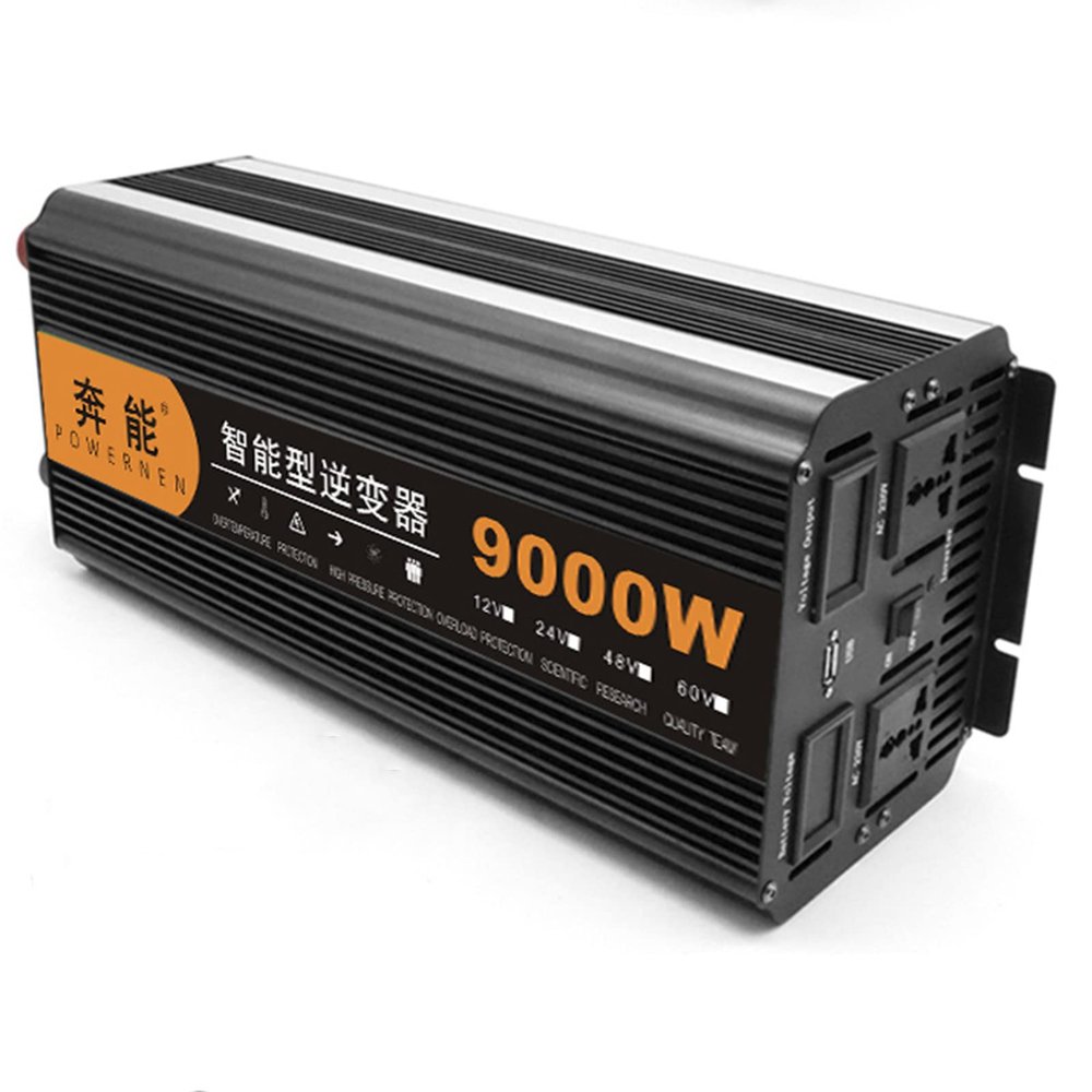 3000W (Peak 6000W) Pure Sine Wave Inverter DC 12V 24V to AC 220 50HZ Solor Inverter for Home Use 8000W 12000W 15000W Suitable for Cars,Caravans,Boats,Camping,Travel,24V-6000W (12V 9000W)