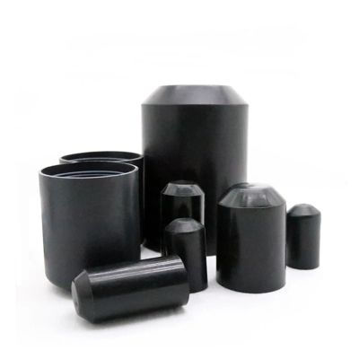 Diameter 8~65mm 2:1 Heat Shrink End Seal Cap Adhesive Glue Lined PE Insulated 35KV Wrap Wire Protect Cover Bottom Cable Sleeve(Black,8 x 25 (Dia x L))