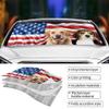 4th Of July American Flag Dog & Cat Personalized Custom Auto Windshield Sunshade, Car Window Protector - Gift For Pet Owners, Pet Lovers, Independence Day Windshield Sunshade With Pet Photos view 2